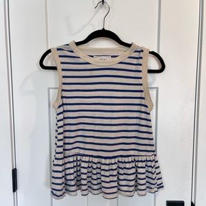 THE GREAT Peplum Striped Tank Size 0 / XS